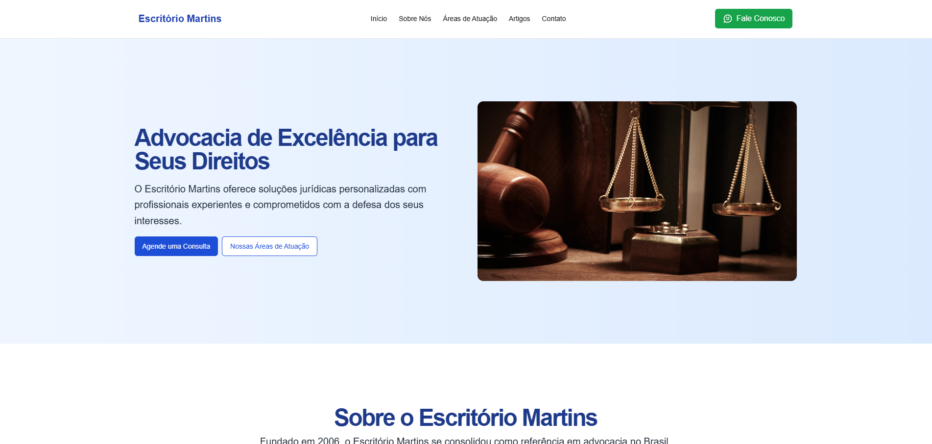 Site para escritório de advocacia - Escritório Jurídico Martins