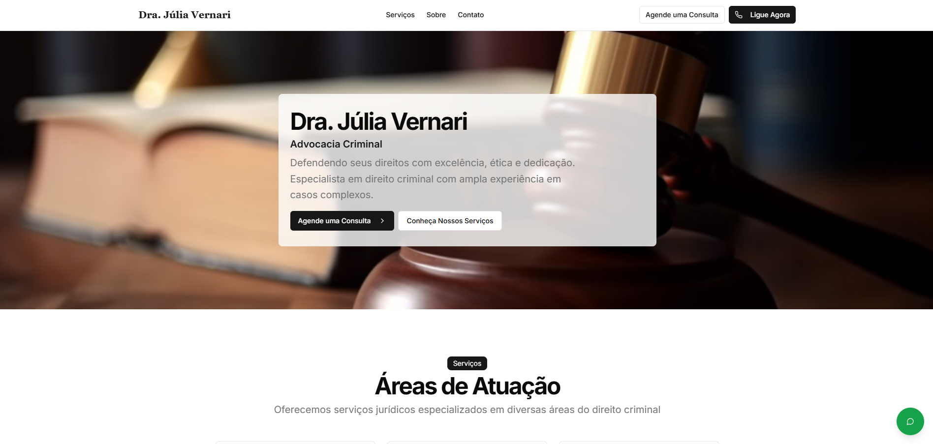 Site para advogada - Dra. Júlia Vernari